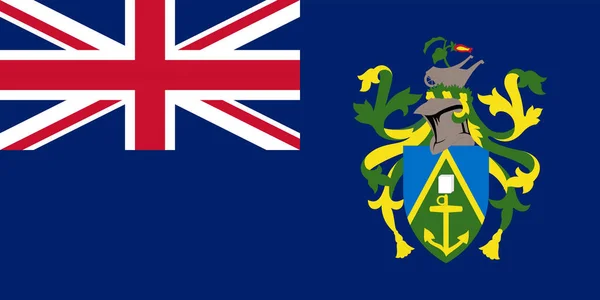 Pitcairn Islands Flag Official Colors Proportion Vector Illustration — Stockvector