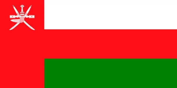 Ománská Vlajka Oficiální Barvy Proporce Vektorová Ilustrace — Stockový vektor