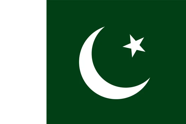Pakistan Flag Official Colors Proportion Vector Illustration — 스톡 벡터