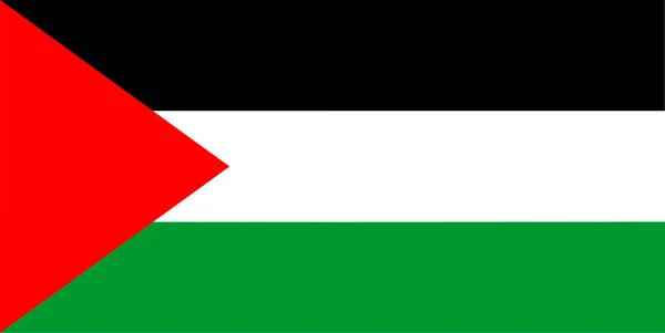Palestine Flag Official Colors Proportion Vector Illustration — Stok Vektör