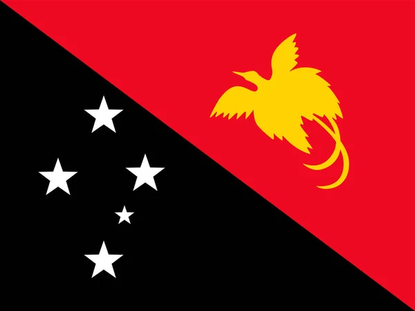 Papua Nya Guinea Flagga Officiella Färger Och Proportioner Vektorillustration — Stock vektor