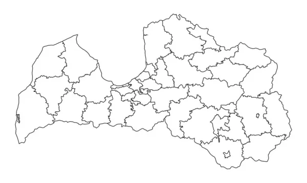 拉脱维亚地图与行政区划 矢量说明 — 图库矢量图片