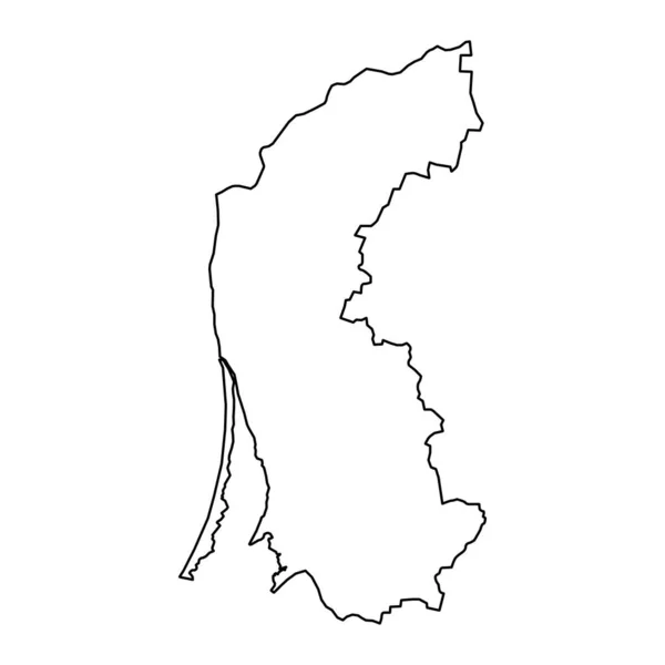 Klaipeda Ilçe Haritası Litvanya Idari Bölümü Vektör Illüstrasyonu — Stok Vektör