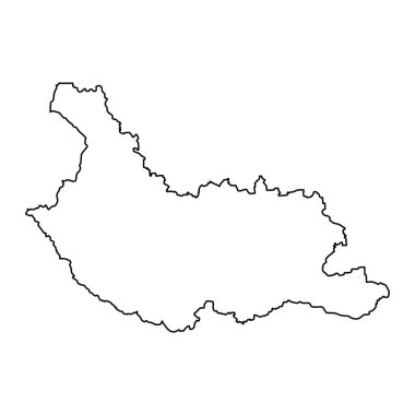 Bulgaristan 'ın Kyustendil Eyaleti haritası. Vektör illüstrasyonu.