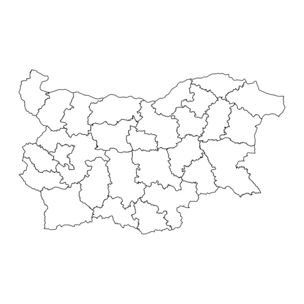 Bulgária Mapa Com Províncias Ilustração Vetorial — Vetor de Stock