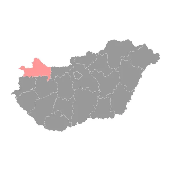 Mapa Del Condado Gyor Moson Sopron Distrito Administrativo Hungría Ilustración — Archivo Imágenes Vectoriales