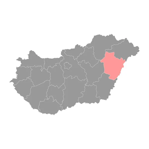 Hajdu Bihar Ilçesi Haritası Macaristan Idari Bölgesi Vektör Illüstrasyonu — Stok Vektör