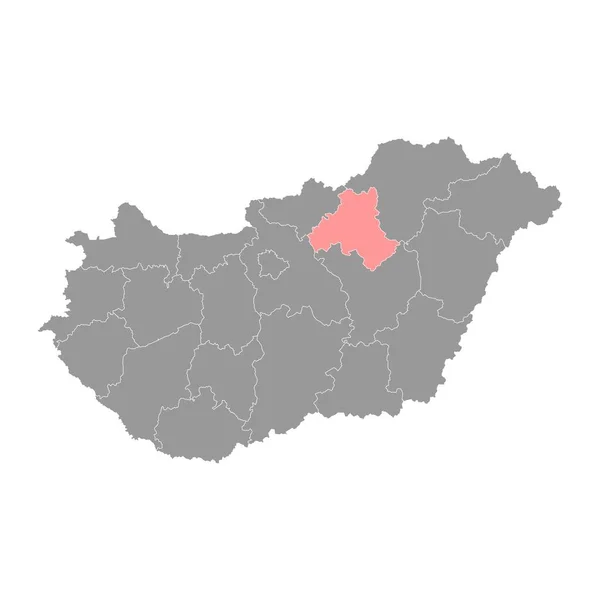 Χάρτης Κομητείας Heves Διοικητική Περιφέρεια Της Ουγγαρίας Εικονογράφηση Διανύσματος — Διανυσματικό Αρχείο