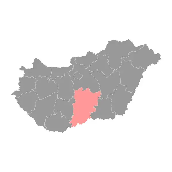 Bacs Kiskun Eyalet Haritası Macaristan Idari Bölgesi Vektör Illüstrasyonu — Stok Vektör