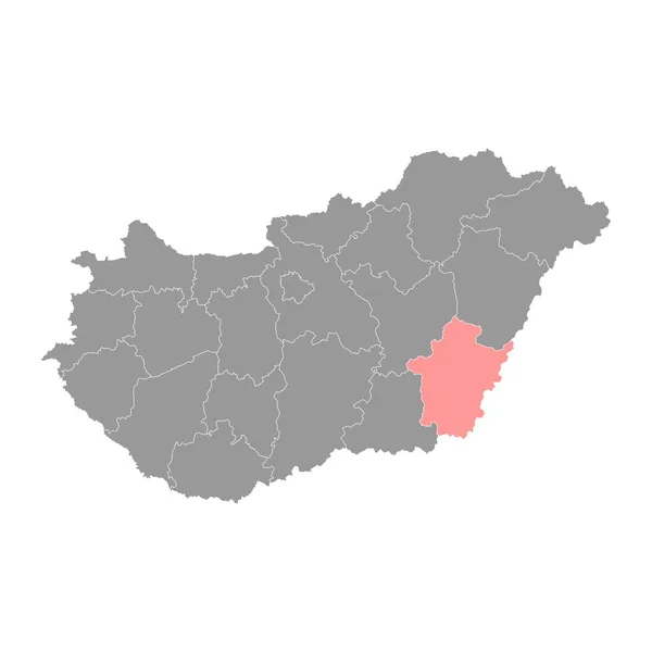 Plattegrond Bekes Administratief District Van Hongarije Vectorillustratie — Stockvector