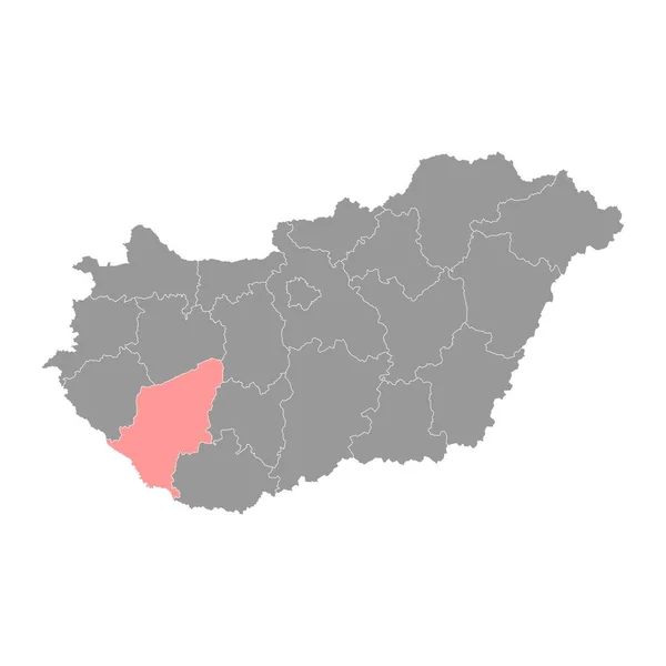 Somogy Ilçesi Haritası Macaristan Idari Bölgesi Vektör Illüstrasyonu — Stok Vektör
