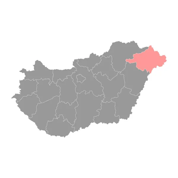 Szabolcs Mapa Condado Szatmar Bereg Distrito Administrativo Hungria Ilustração Vetorial — Vetor de Stock