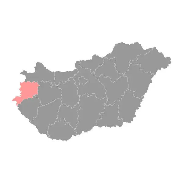 Mapa Condado Vas Distrito Administrativo Hungria Ilustração Vetorial — Vetor de Stock