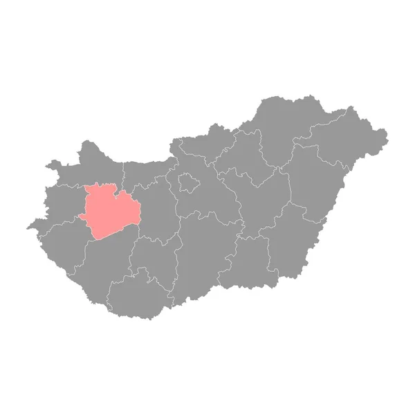 Veszprem County Map Administrative District Hungary Vector Illustration — Stock Vector