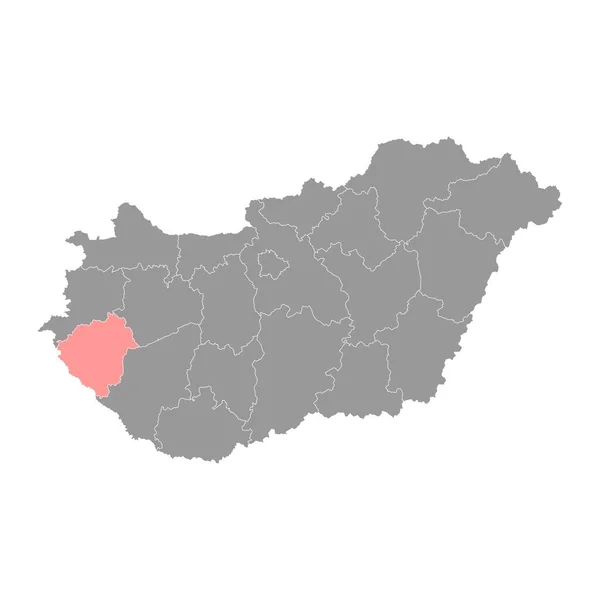 Carte Comté Zala District Administratif Hongrie Illustration Vectorielle — Image vectorielle