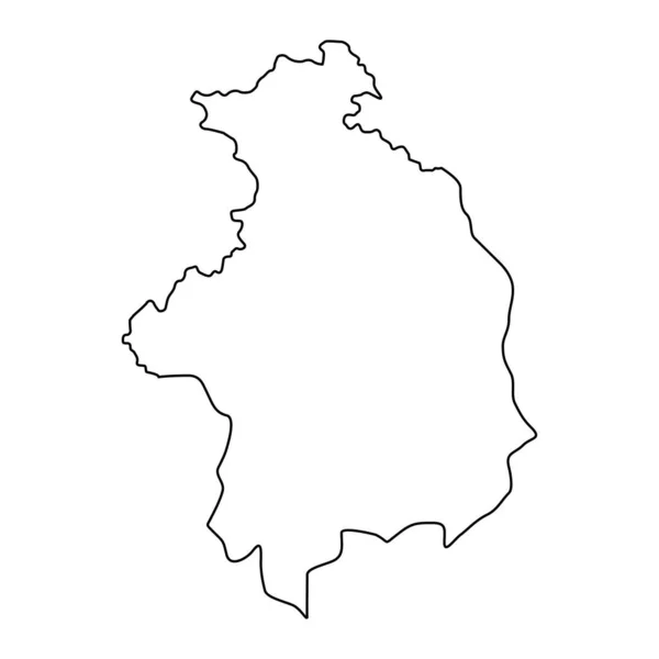 Mapa Powiatu Kosovska Mitrovica Okręg Administracyjny Serbii Ilustracja Wektora — Wektor stockowy