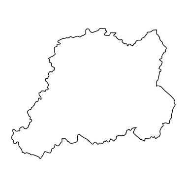 Pcinja bölge haritası, Sırbistan idari bölgesi. Vektör illüstrasyonu.