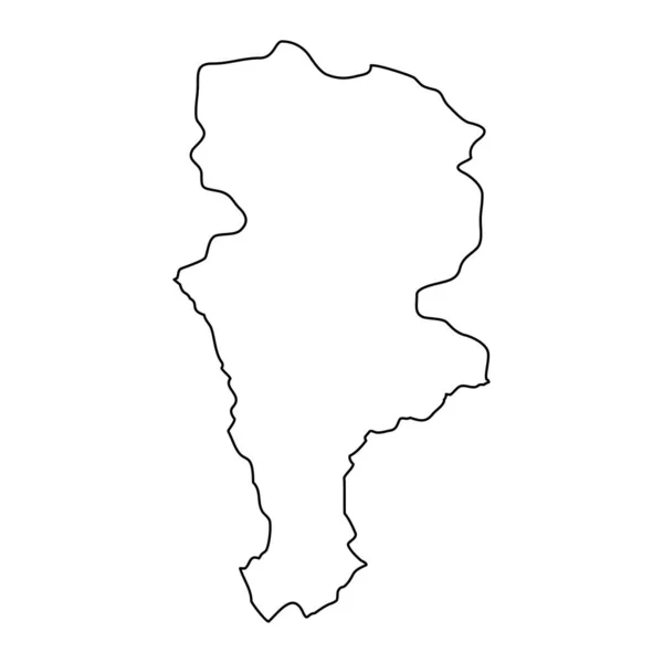 Karte Des Distrikts Prizren Regierungsbezirk Von Serbien Vektorillustration — Stockvektor