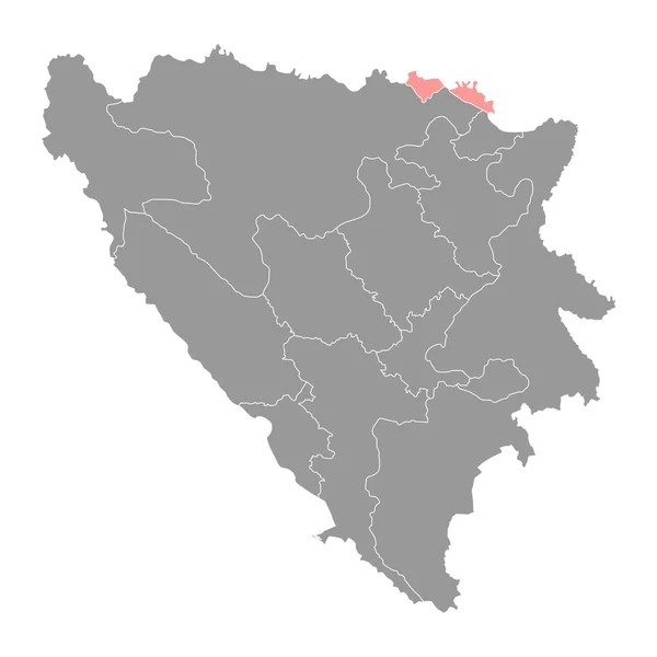Карта Кантону Посавіна Адміністративний Район Федерації Боснії Герцеговини Приклад Вектора — стоковий вектор