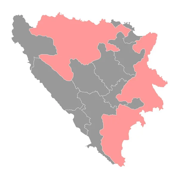 Карта Республики Сербской Административный Район Федерации Боснии Герцеговины Векторная Иллюстрация — стоковый вектор