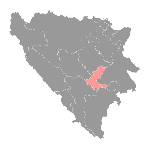 Sarajevo Mapa Del Cantón Distrito Administrativo Federación Bosnia Herzegovina Ilustración — Vector de stock