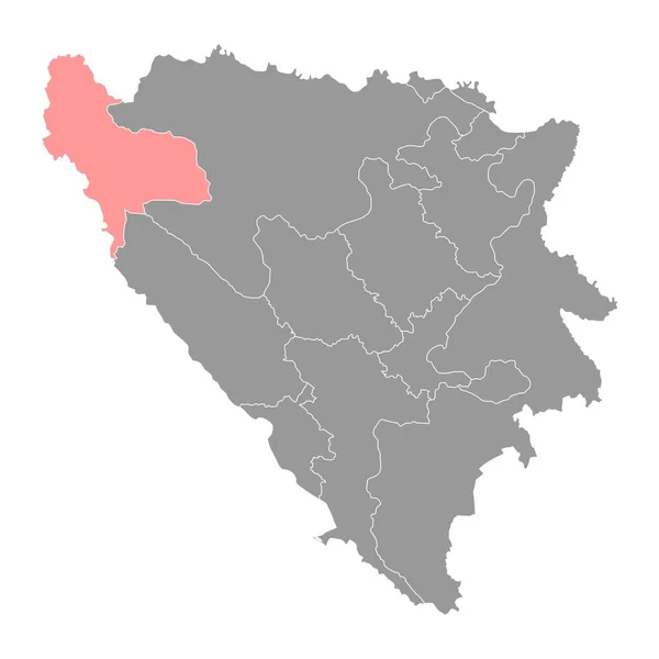 Карта Кантона Уна Сана Административный Район Федерации Боснии Герцеговины Векторная — стоковый вектор