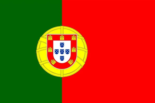Portugal Flag Official Colors Proportion Vector Illustration — Vetor de Stock