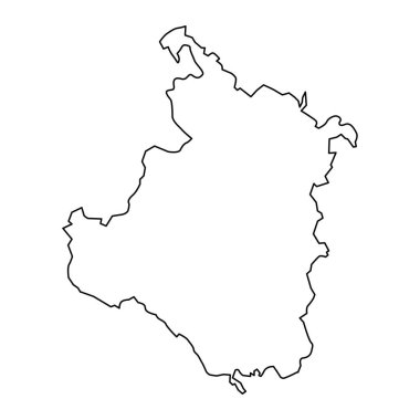 Karlovac ilçe haritası, Hırvatistan 'ın alt birimleri. Vektör illüstrasyonu.