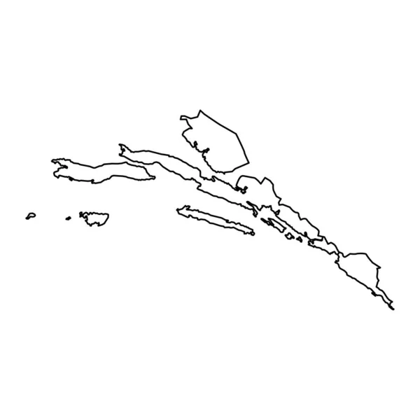 Dubrovnik Neretva县地图 克罗地亚分区 矢量说明 — 图库矢量图片