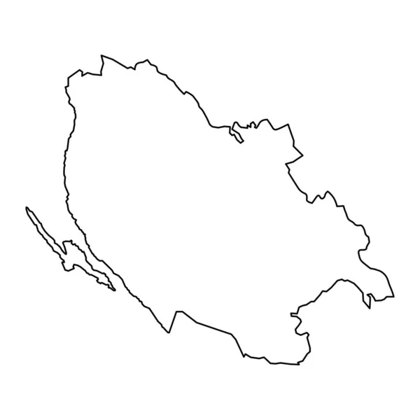 Χάρτης Κομητείας Λίκα Σένι Υποδιαιρέσεις Της Κροατίας Εικονογράφηση Διανύσματος — Διανυσματικό Αρχείο