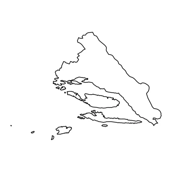 Split Dalmácia Megye Térképe Horvátország Alkörzetei Vektorillusztráció — Stock Vector