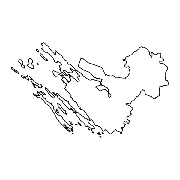 Карта Округу Задар Підрозділи Хорватії Приклад Вектора — стоковий вектор