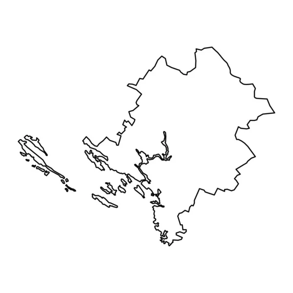 Mapa Powiatu Sibenik Knin Podrejony Chorwacji Ilustracja Wektora — Wektor stockowy