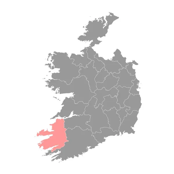 Condado Kerry Mapa Condados Administrativos Irlanda Ilustração Vetorial — Vetor de Stock