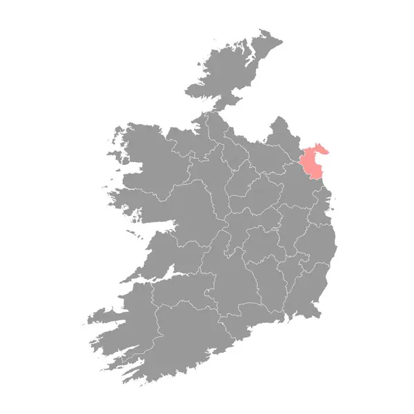 Mapa County Louth Condados Administrativos Irlanda Ilustração Vetorial — Vetor de Stock