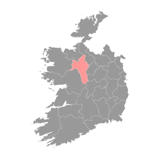 Condado Roscommon Mapa Condados Administrativos Irlanda Ilustração Vetorial — Vetor de Stock