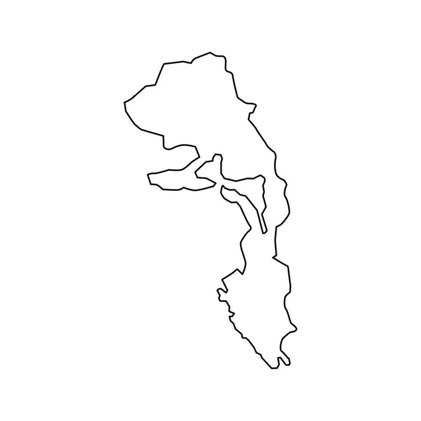 Peta Munisipalitas Kotor Pembagian Administratif Montenegro Ilustrasi Vektor - Stok Vektor