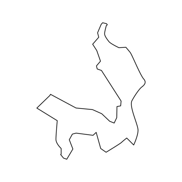Карта Муниципалитета Тиват Административное Деление Черногории Векторная Иллюстрация — стоковый вектор