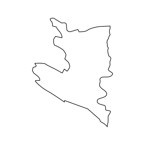 Χάρτης Του Δήμου Ουλτσίνι Διοικητική Υποδιαίρεση Μαυροβουνίου Εικονογράφηση Διανύσματος — Διανυσματικό Αρχείο