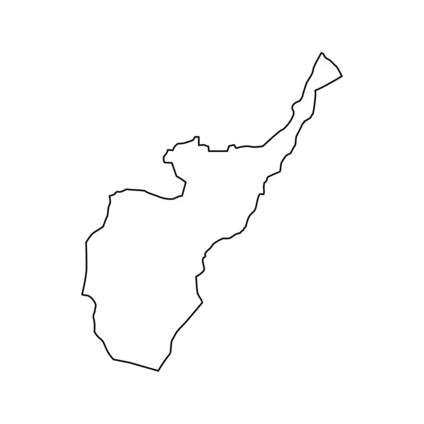 Mapa Município Tuzi Subdivisão Administrativa Montenegro Ilustração Vetorial — Vetor de Stock
