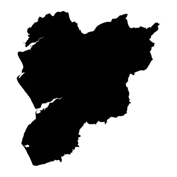 Meirionnydd Map Okres Wales Vektorová Ilustrace — Stockový vektor