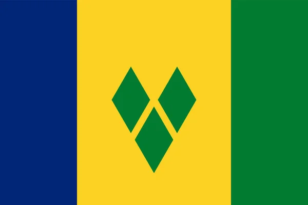 Saint Vincent Grenadines Flag Official Colors Proportion Vector Illustration — ストックベクタ