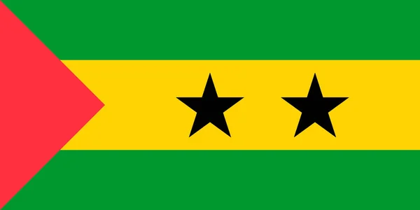 Sao Tome Principe Flag Official Colors Proportion Vector Illustration — Vetor de Stock