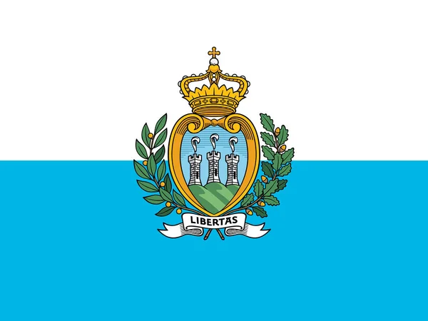 Bandera San Marino Colores Oficiales Proporción Ilustración Vectorial — Vector de stock