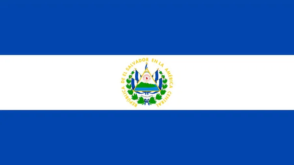 Bandiera Salvador Colori Ufficiali Proporzione Illustrazione Vettoriale — Vettoriale Stock