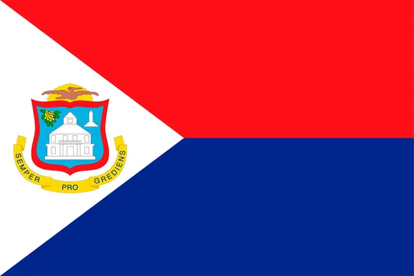 Sint Maarten Flag Official Colors Proportion Vector Illustration — Stockový vektor