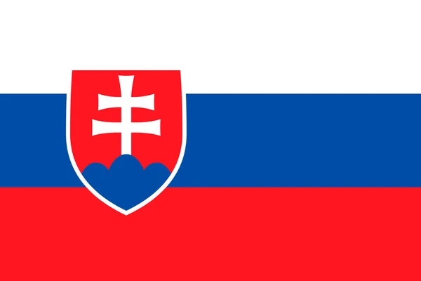 Slowakije Vlag Officiële Kleuren Proportie Vectorillustratie — Stockvector
