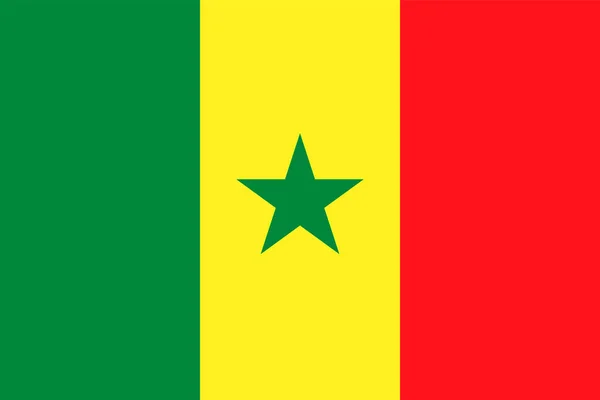 Senegal Flag Official Colors Proportion Vector Illustration — Vector de stock