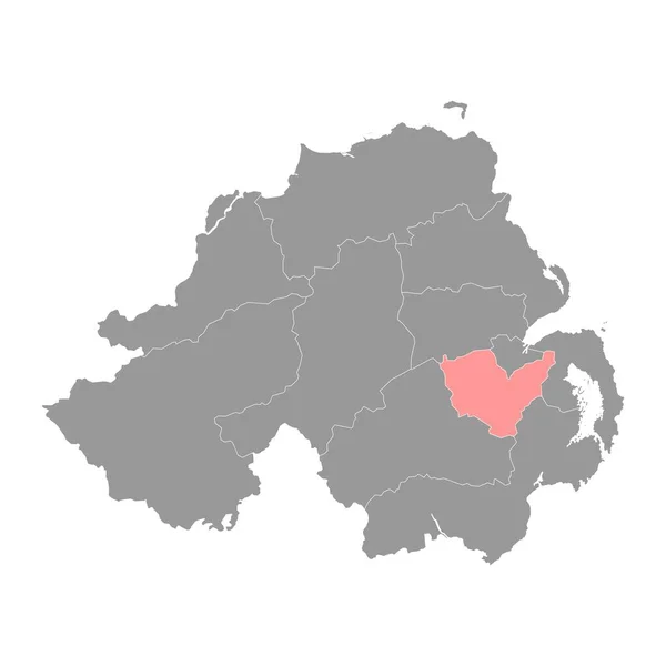 Mapa Lisburn Castlereagh Okręg Administracyjny Irlandii Północnej Ilustracja Wektora — Wektor stockowy