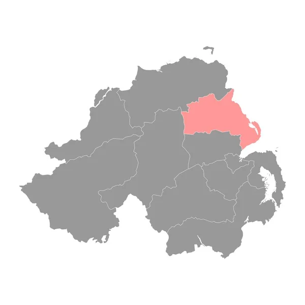 东Antrim地图 北爱尔兰行政区 矢量说明 — 图库矢量图片